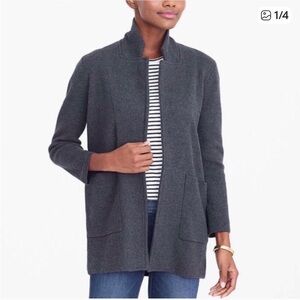 J.Crew Open Front Patch Pockets Cotton Grey Blazer, Medium